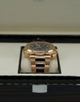 Patek Philippe Flyback Chronograph Travel Time Sunburst  Blue & Gold Dial Rose Gold Case/Bracelet 40.5mm 5990-1R-001 - WATCHXNYC