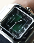 Cartier Santos Large 47.5 mm x 39.8 mm Green Dial Steel Bracelet WSSA0062 - WATCHXNYC