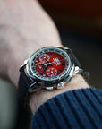 Patek Phillippe Grand Complications Chronograph 41mm Red Dial Platinum Fabric Strap 5270P-017 - WATCHXNYC