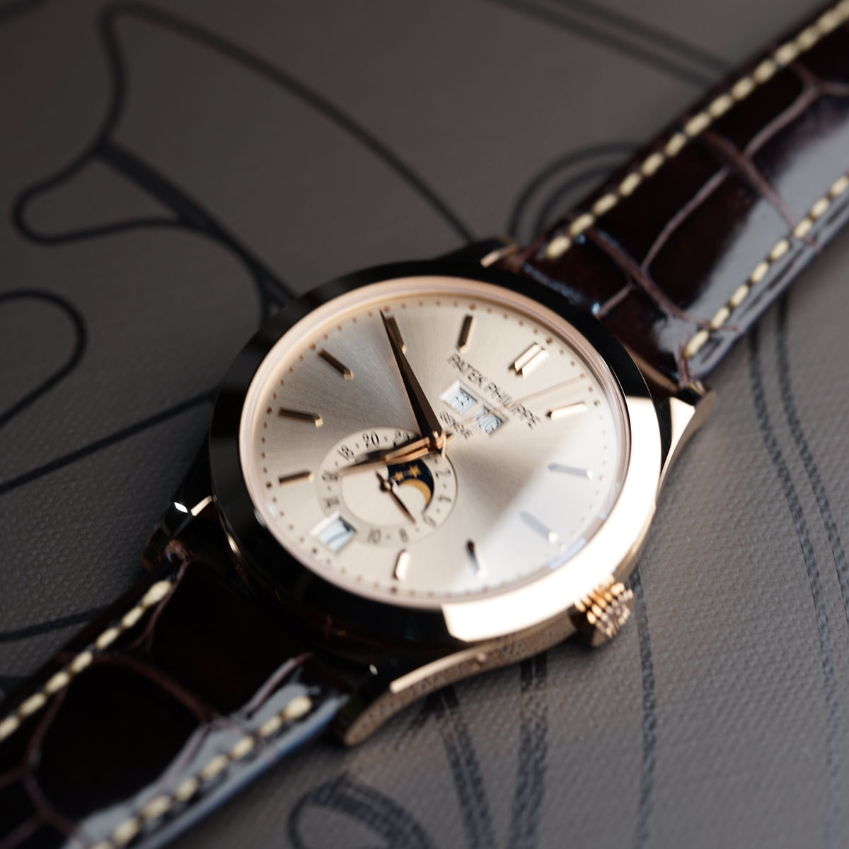 Patek Philippe Complications Beige Dial Rose Gold Leather Strap 38.5 mm 5396R-016 - WATCHXNYC