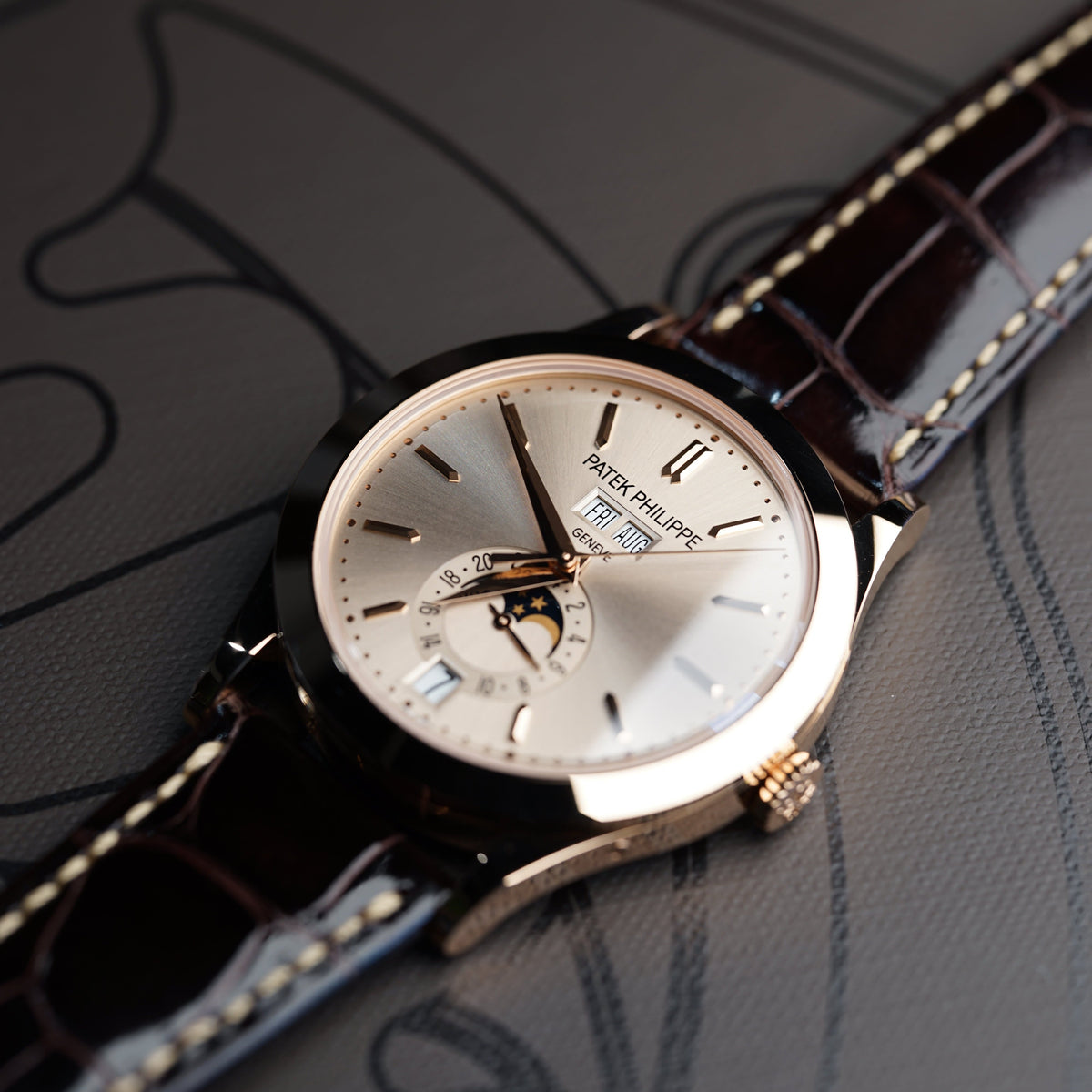 Patek Philippe Complications Beige Dial Rose Gold Leather Strap 38.5 mm 5396R-016 - WATCHXNYC