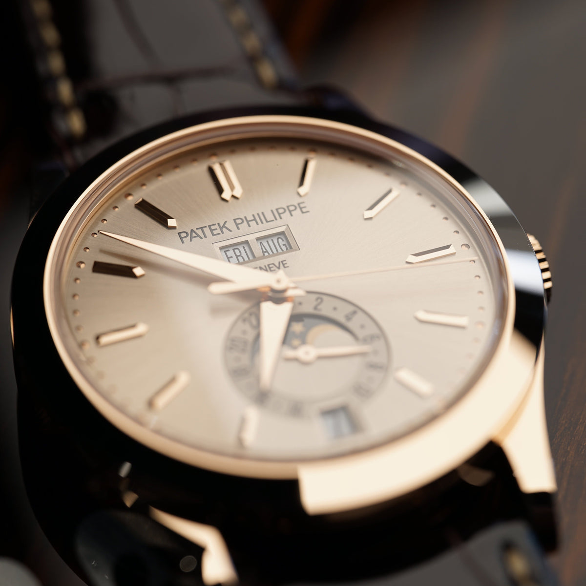Patek Philippe Complications Beige Dial Rose Gold Leather Strap 38.5 mm 5396R-016 - WATCHXNYC