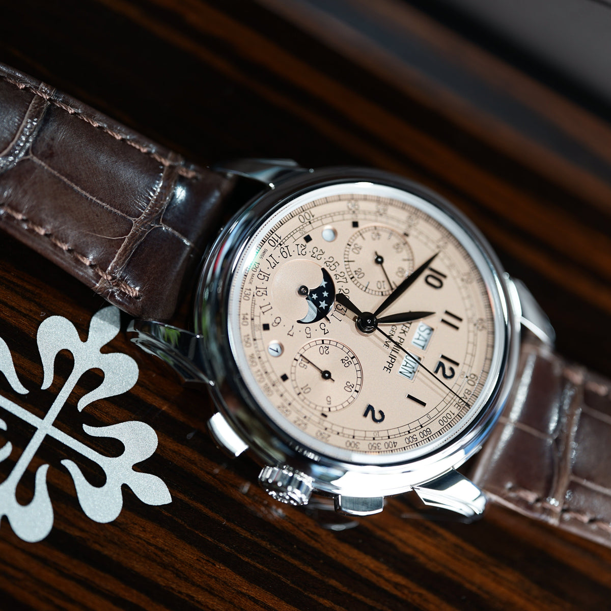 Patek Philippe 5270P-001 Grand Complications 41mm Salmon Dial Platinum - WATCHXNYC