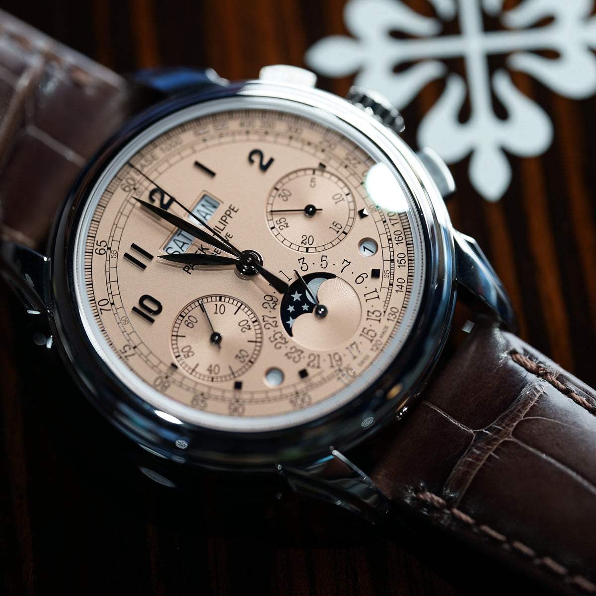 Patek Philippe 5270P-001 Grand Complications 41mm Salmon Dial Platinum - WATCHXNYC