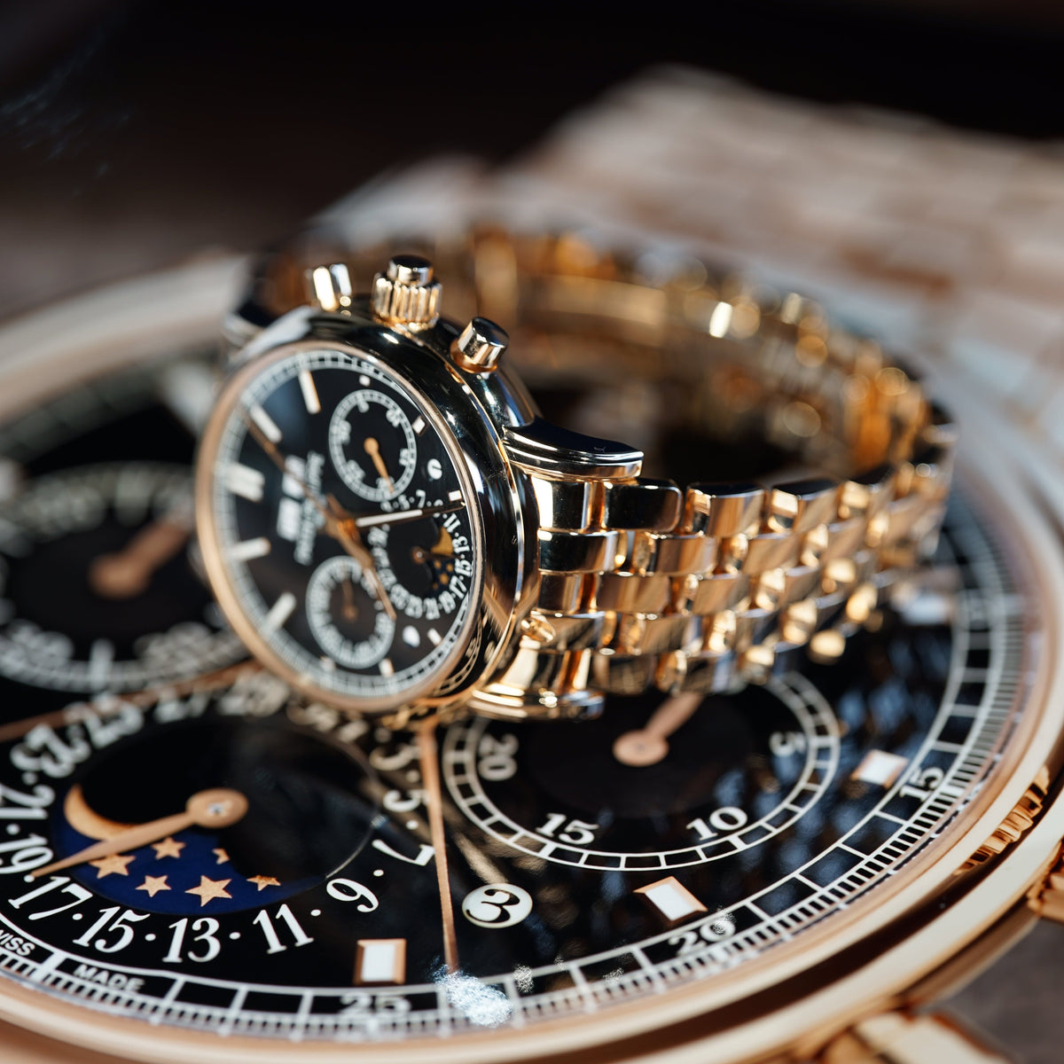 Patek Philippe Perpetual Calendar Grand Complications 40.2mm Black Dial Rose Gold 5204/1R-001 - WATCHXNYC
