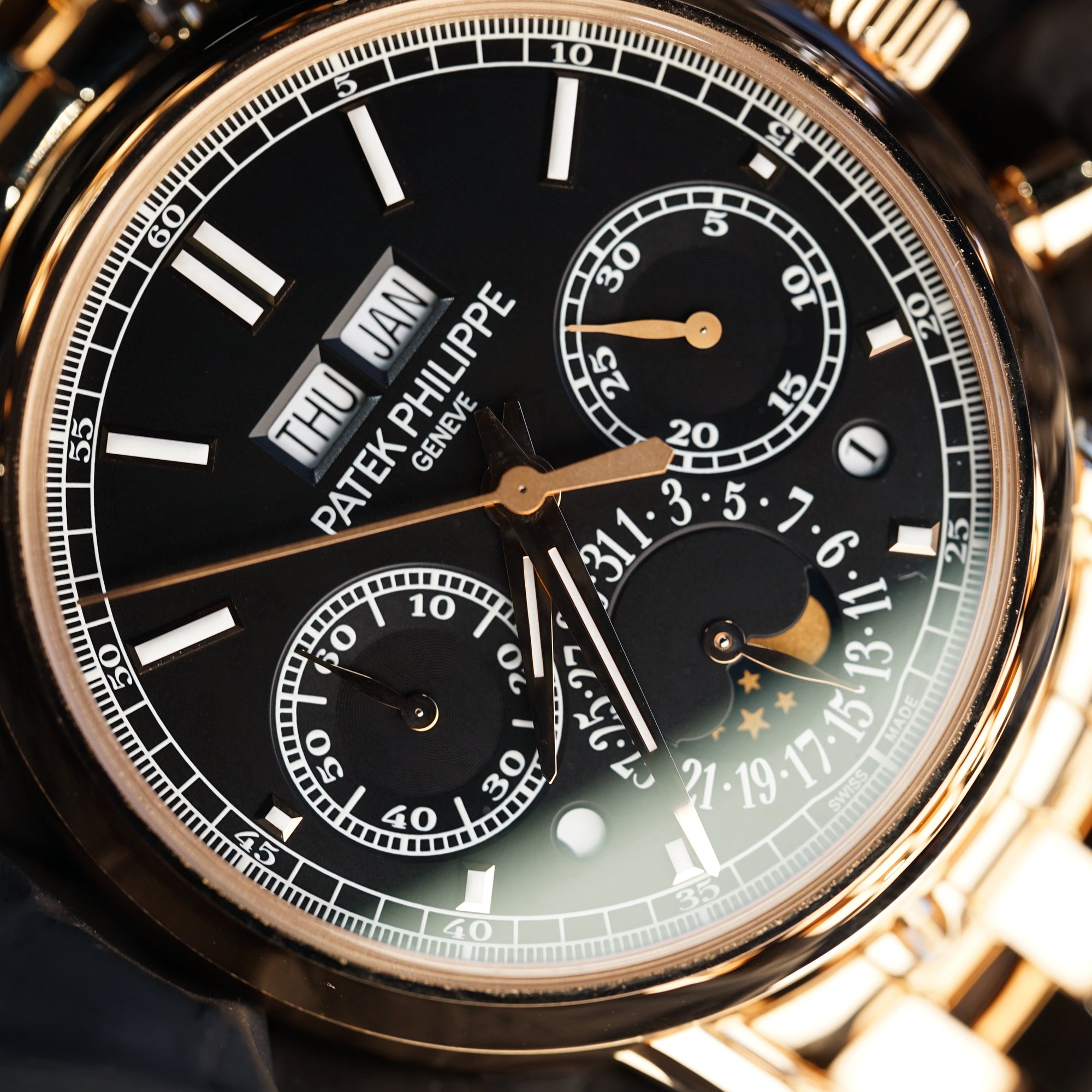 Patek Philippe Perpetual Calendar Grand Complications 40.2mm Black Dial Rose Gold 5204/1R-001 - WATCHXNYC