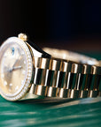 Rolex Day-Date 36 mm Champagne-Colour Set With Diamonds Dial 18k Yellow Gold President Bracelet 128348rbr-0080 - WATCHXNYC