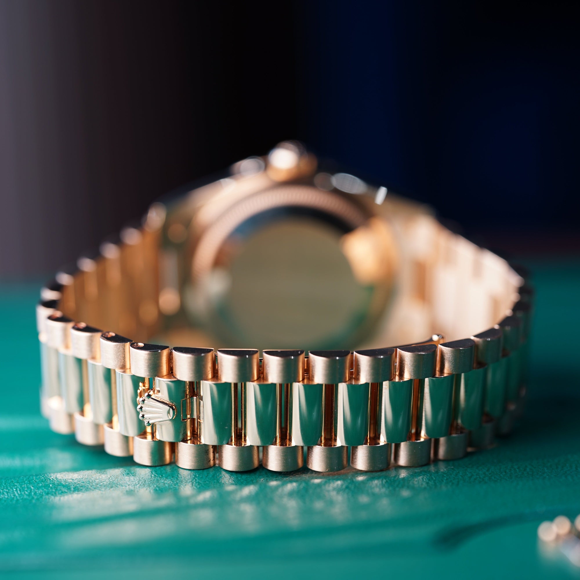 Rolex Day-Date 36 mm Champagne-Colour Set With Diamonds Dial 18k Yellow Gold President Bracelet 128348rbr-0080 - WATCHXNYC