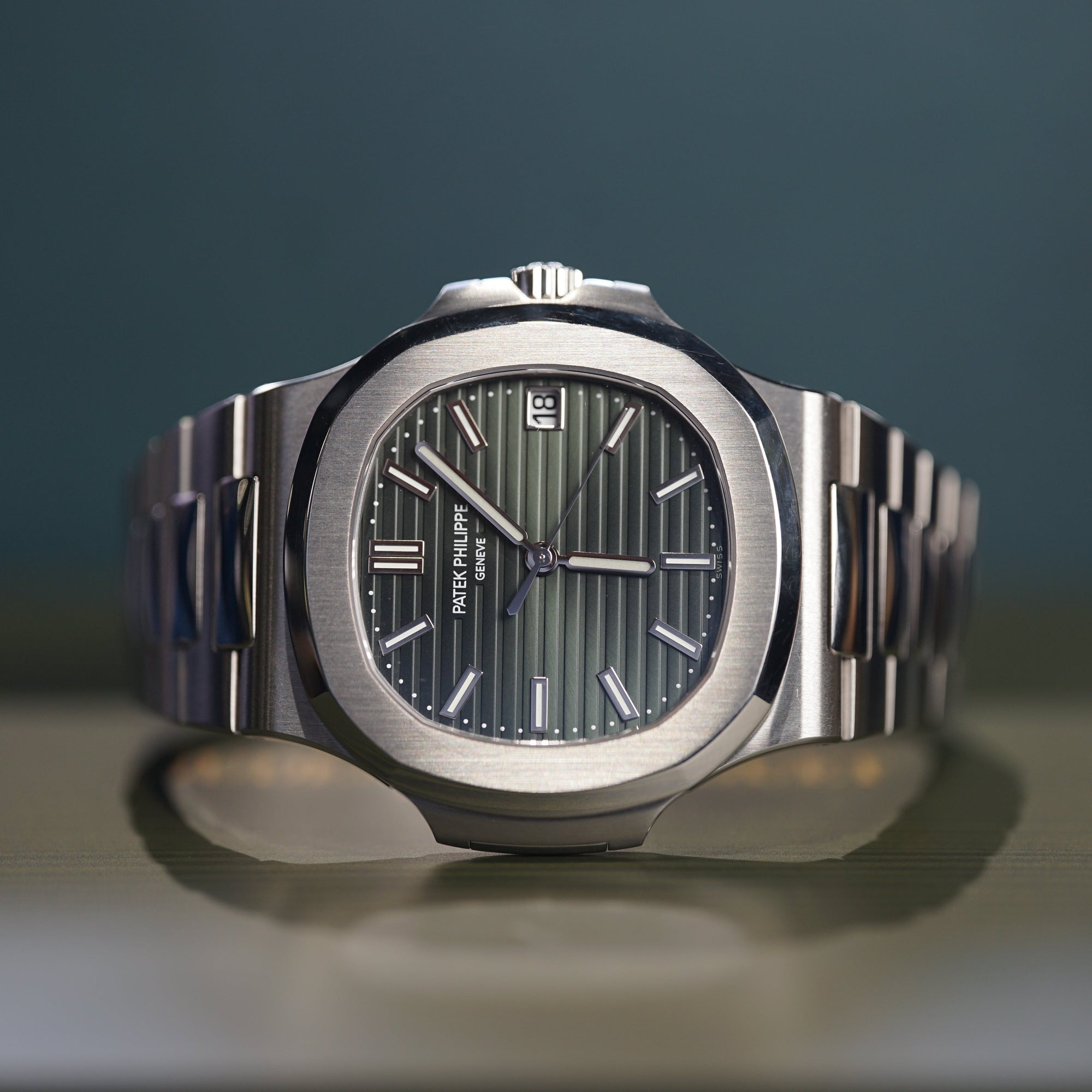 Patek Philippe 5711/1A-014 Nautilus 40mm Olive Green Dial Stainless Steel - WATCHXNYC
