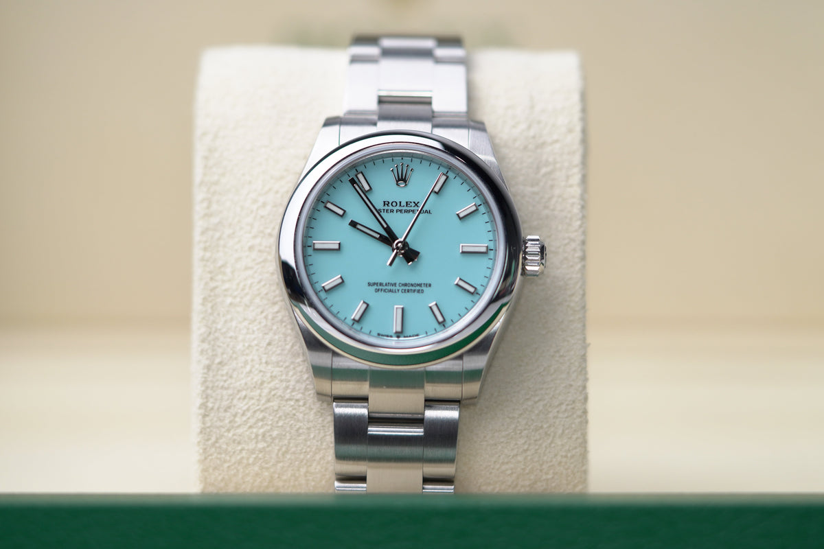 Rolex Oyster Perpetual 31 mm Tiffany Dial Oystersteel Oyster Bracelet 277200-0007 - WATCHXNYC