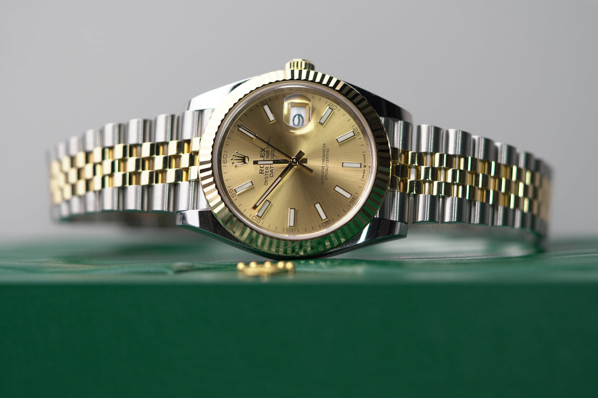 Rolex Datejust 41 41 mm Champagne-Colour Dial Oystersteel and 18k Yellow Gold Jubilee Bracelet 126333-0010 - WATCHXNYC