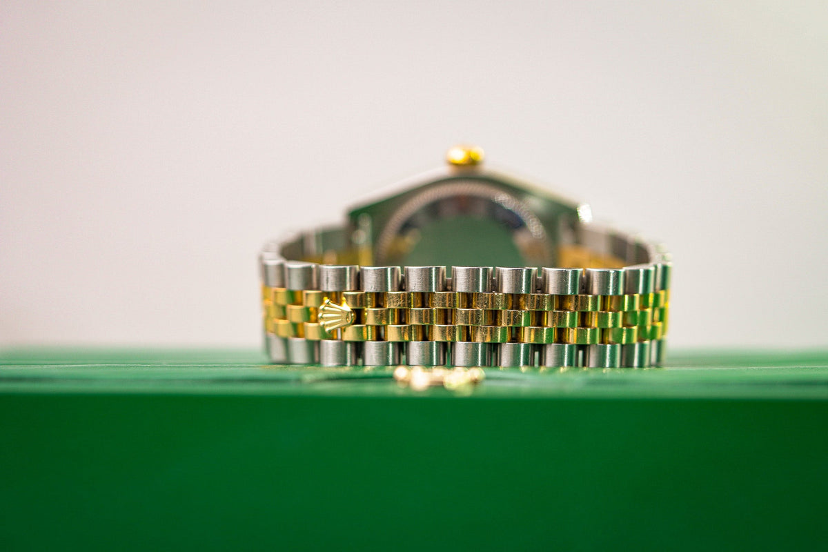 Rolex Datejust 31 31 mm Champagne-Colour Set With Diamonds Dial Oystersteel and 18k Yellow Gold Jubilee Bracelet 278273-0026 - WATCHXNYC