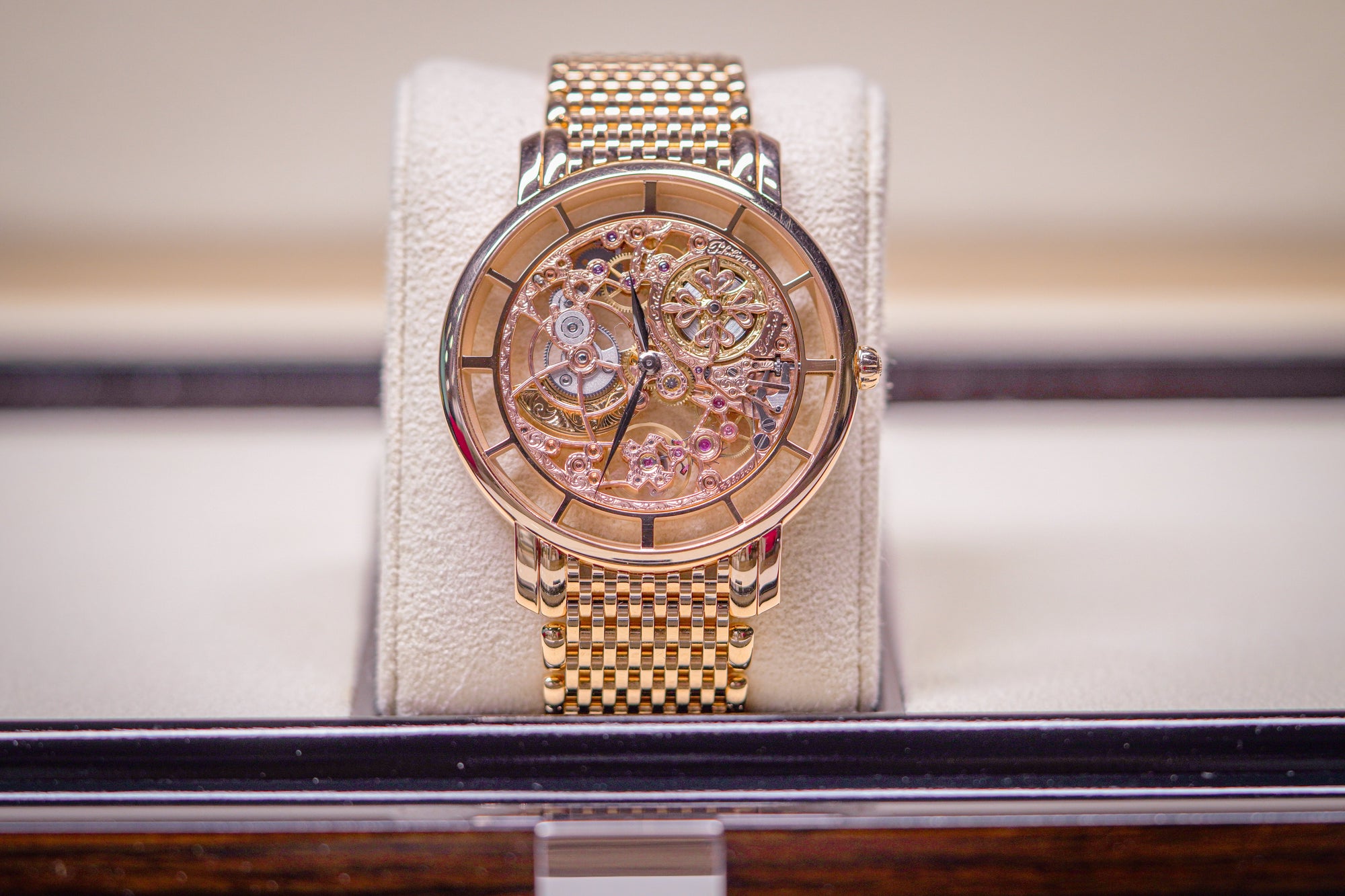 Patek Philippe Complications Movement Mechanical Skeleton Dial Rose Gold Case/Braclet 39 mm 5180-1R-001 - WATCHXNYC