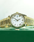 Rolex Day-Date 40 40 mm White Dial 18k Yellow Gold President Bracelet 228238-0042 - WATCHXNYC