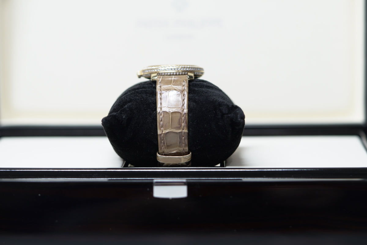 Patek Philippe Complications Moon Phase 33.3mm White Mother of Pearl Dial White Gold 4968G-010 - WATCHXNYC