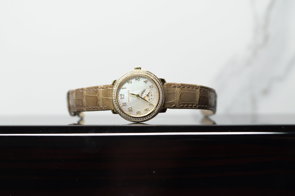 Patek Philippe Complications Moon Phase 33.3mm White Mother of Pearl Dial White Gold 4968G-010 - WATCHXNYC