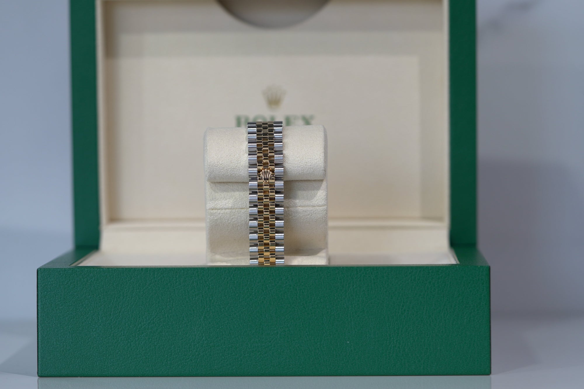 Rolex Datejust 31 31 mm White Mother-Of-Pearl Set With Diamonds Dial Oystersteel and 18k Yellow Gold Jubilee Bracelet 278273-0028 - WATCHXNYC