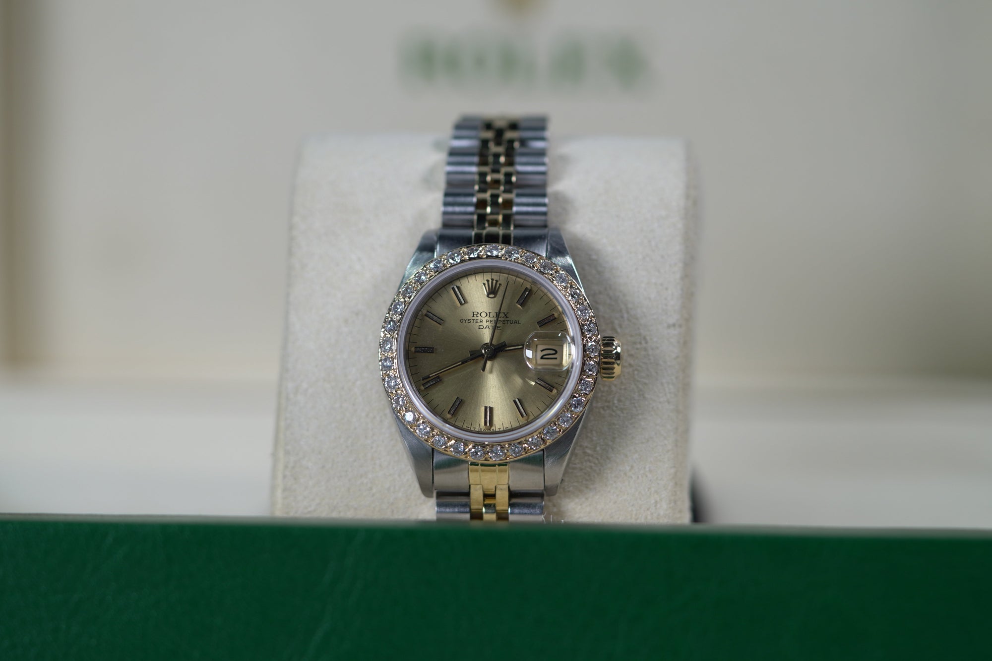 Rolex Lady-Datejust 28 mm Champagne-Colour Dial with Diamonds  Oystersteel and 18k Yellow Gold Jubilee Bracelet 279383rbr-0001 - WATCHXNYC