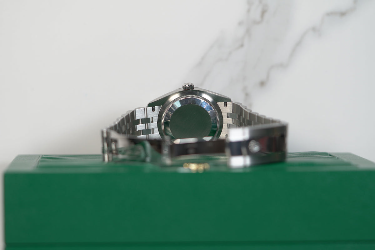 Rolex Datejust 36 36mm Bright Black Dial Oystersteel and White Gold Jubilee Bracelet 126234-0015 - WATCHXNYC
