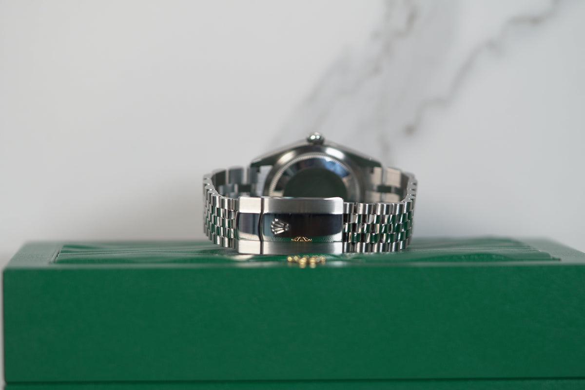 Rolex Datejust 36 36mm Bright Black Dial Oystersteel and White Gold Jubilee Bracelet 126234-0015 - WATCHXNYC