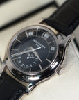 Patek Philippe Complications 40 mm Blue Dial 18K White Gold   Leather Strap 5205G-013 - WATCHXNYC