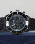 Breitling Superocean Heritage B01 Chronograph 44 mm Black And Blue Dial Stainless Steel Rubber Black Strap AB0162121C1S1 - WATCHXNYC