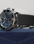 Breitling Superocean Heritage B01 Chronograph 44 mm Black And Blue Dial Stainless Steel Rubber Black Strap AB0162121C1S1 - WATCHXNYC