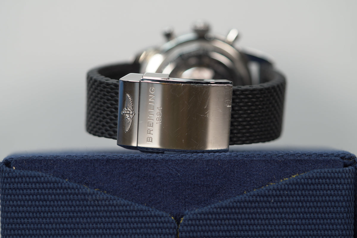 Breitling Superocean Heritage B01 Chronograph 44 mm Black And Blue Dial Stainless Steel Rubber Black Strap AB0162121C1S1 - WATCHXNYC