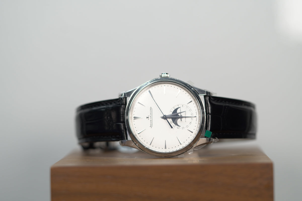 Jaeger-LeCoultre Master Ultra Thin Date 39 mm Silvered Grey Dial Stainless Steel   Leather Strap Q1238420 - WATCHXNYC