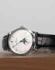 Jaeger-LeCoultre Master Ultra Thin Date 39 mm Silvered Grey Dial Stainless Steel   Leather Strap Q1238420 - WATCHXNYC