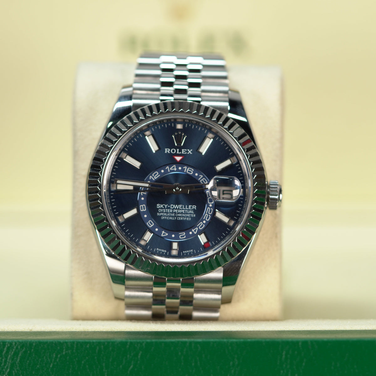 Rolex Sky-Dweller 42 mm Bright Blue Dial Oystersteel  Jubilee Bracelet. 336934-0006 - WATCHXNYC
