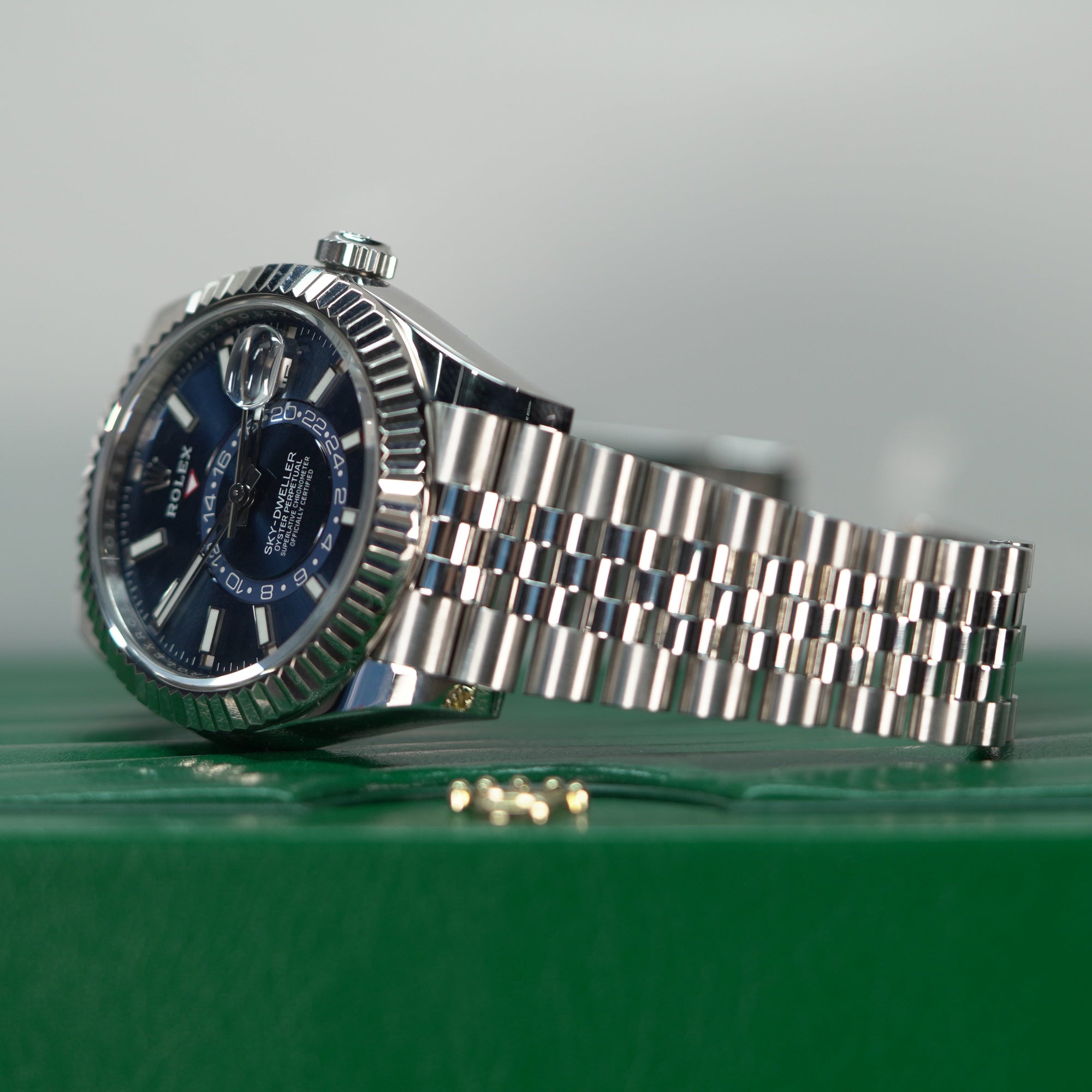 Rolex Sky-Dweller 42 mm Bright Blue Dial Oystersteel  Jubilee Bracelet. 336934-0006 - WATCHXNYC