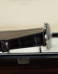 Patek Philippe Calatrava Gray Satin Dial White Gold Case   Leather Black Leather 39mm 6119G-001 - WATCHXNYC