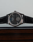 Patek Philippe Calatrava Gray Satin Dial White Gold Case   Leather Black Leather 39mm 6119G-001 - WATCHXNYC