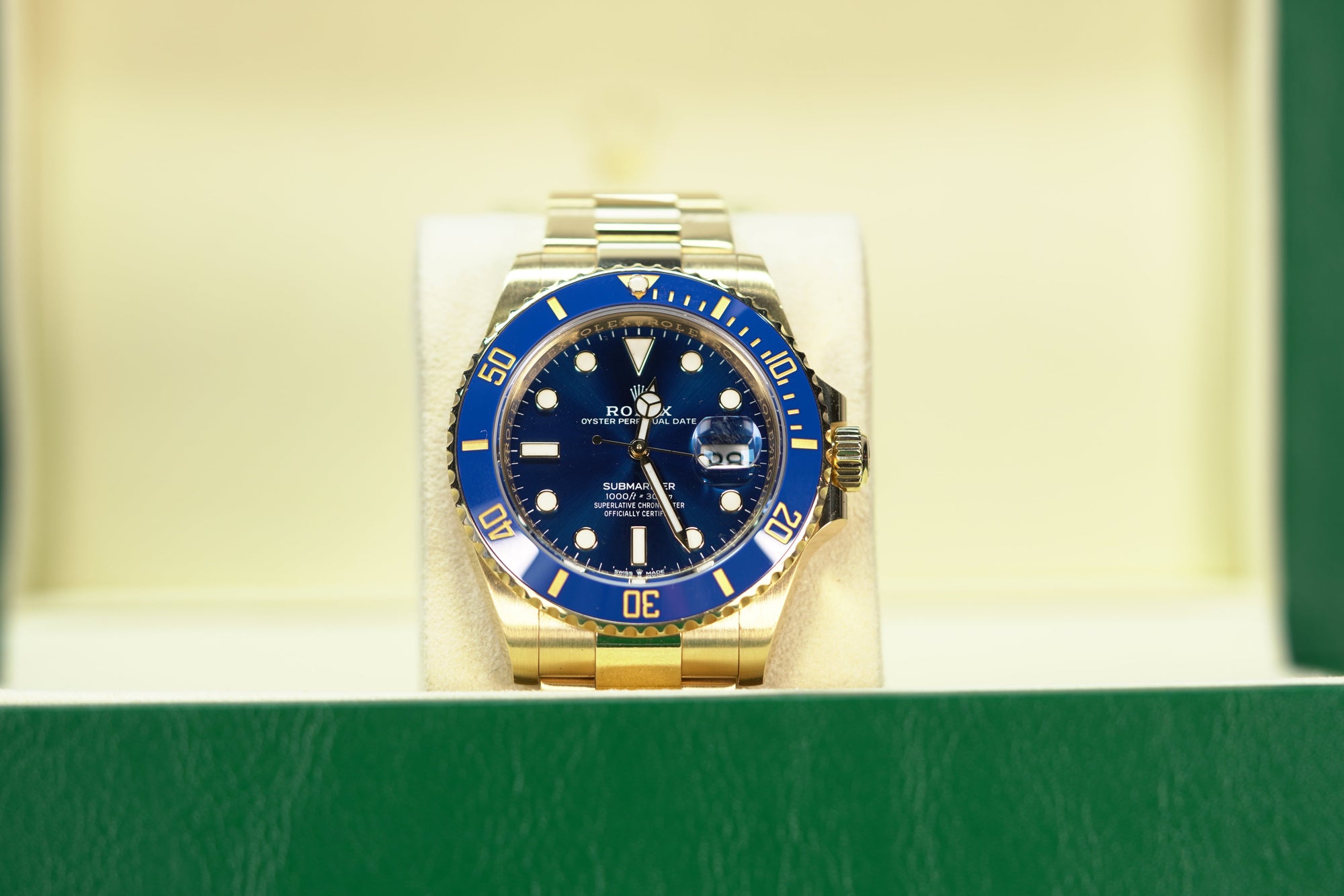 Rolex Submariner Date 41 mm Royal Blue Dial 18 Kt Yellow Gold Oyster Bracelet 126618lb-0002 - WATCHXNYC