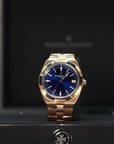 Vacheron Constantin Overseas self-winding 34.5 mm Blue Dial 18K Pink Gold Bracelet 4600V/200R-B979 - WATCHXNYC