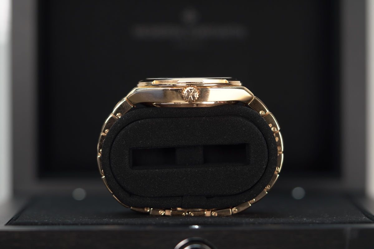 Vacheron Constantin Overseas self-winding 34.5 mm Blue Dial 18K Pink Gold Bracelet 4600V/200R-B979 - WATCHXNYC