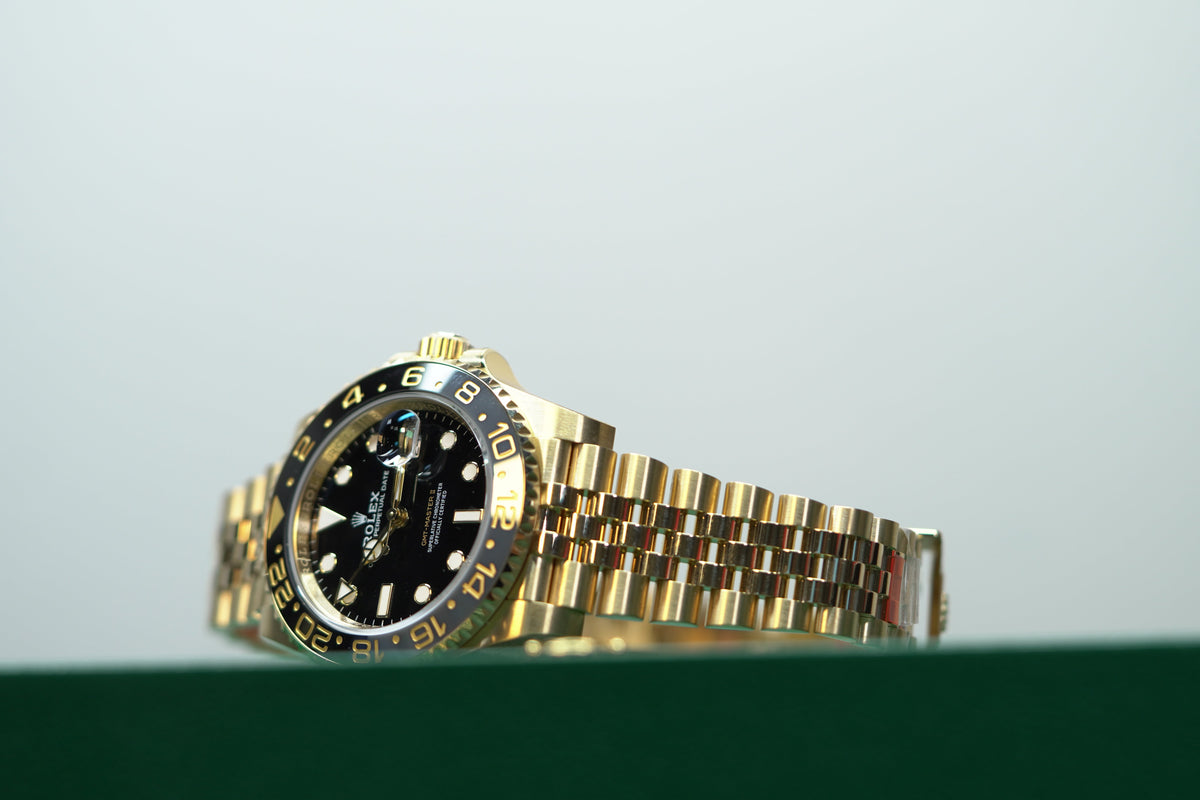 Rolex GMT-Master II 40 mm Black Dial 18k Yellow Gold Jubilee Bracelet 126718grnr-0001 - WATCHXNYC