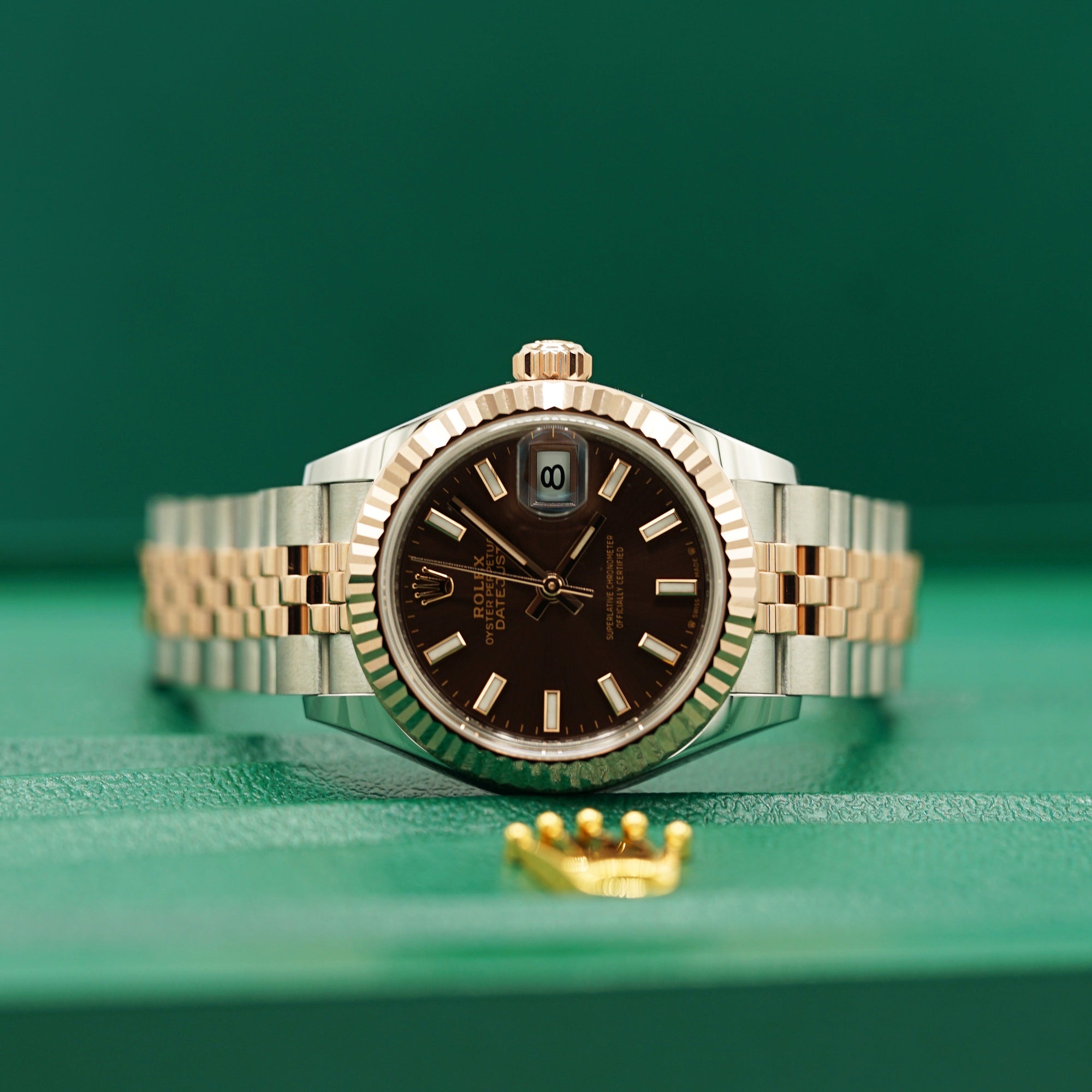 Rolex Lady-Datejust 28 mm Chocolate  Dial Oystersteel and Everose Gold Jubilee Bracelet 279171-0017 - WATCHXNYC