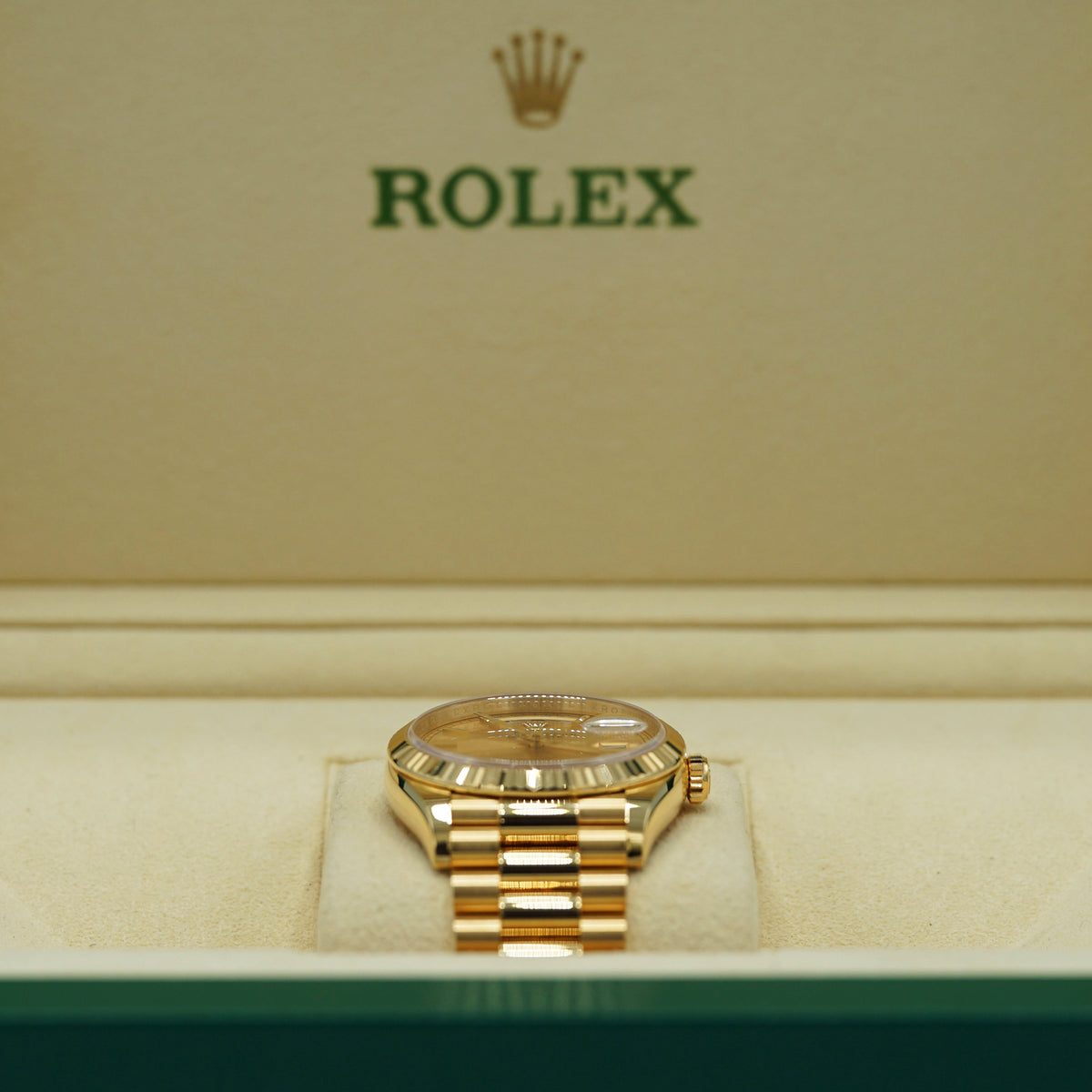 Rolex Day-Date 40 mm Champagne-Colour Dial 18k Yellow Gold President Bracelet 228238-0003 - WATCHXNYC
