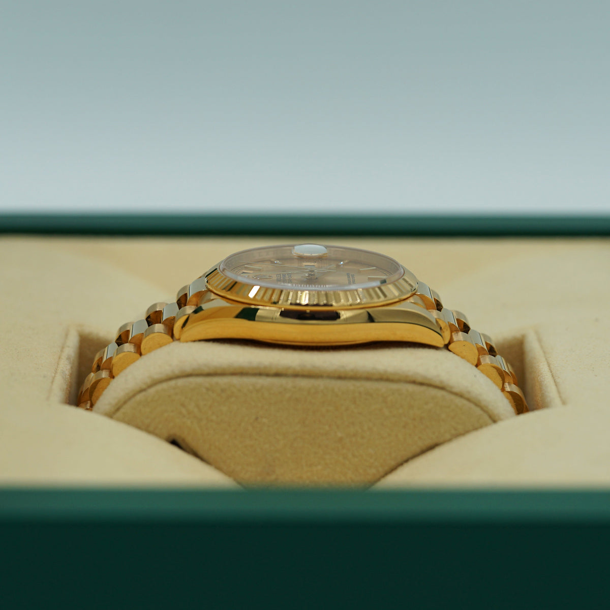 Rolex Day-Date 40 mm Champagne-Colour Dial 18k Yellow Gold President Bracelet 228238-0003 - WATCHXNYC