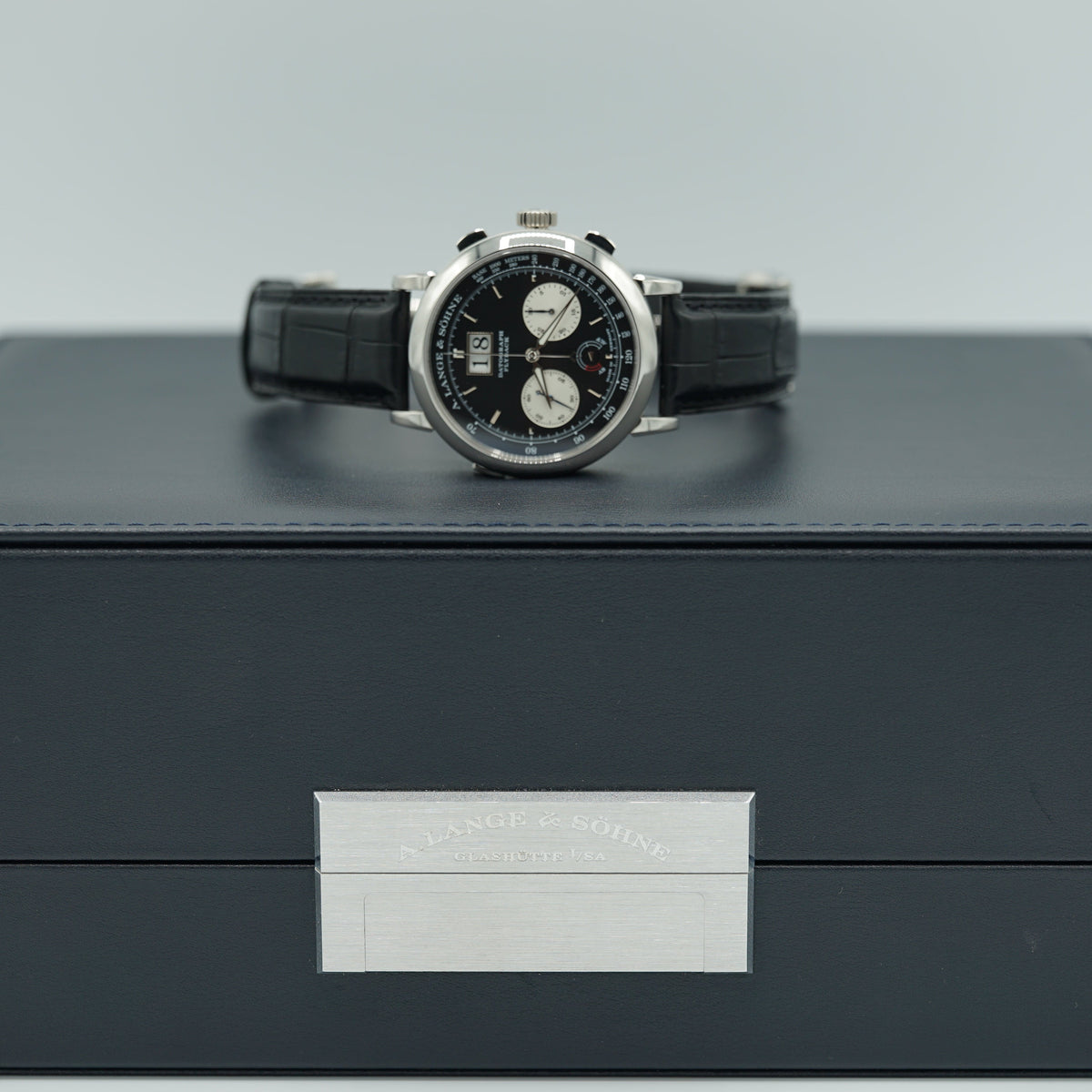 A. Lange & Sohne DATOGRAPH UP/DOWN 41 mm Black Dial Platinum   Leather Strap 405.035 / LSLS4052AD - WATCHXNYC
