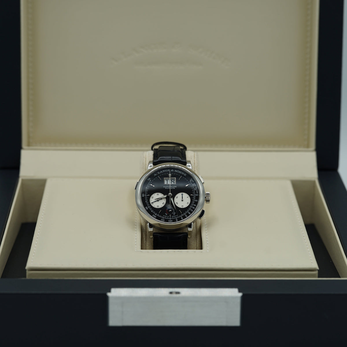 A. Lange & Sohne DATOGRAPH UP/DOWN 41 mm Black Dial Platinum   Leather Strap 405.035 / LSLS4052AD - WATCHXNYC