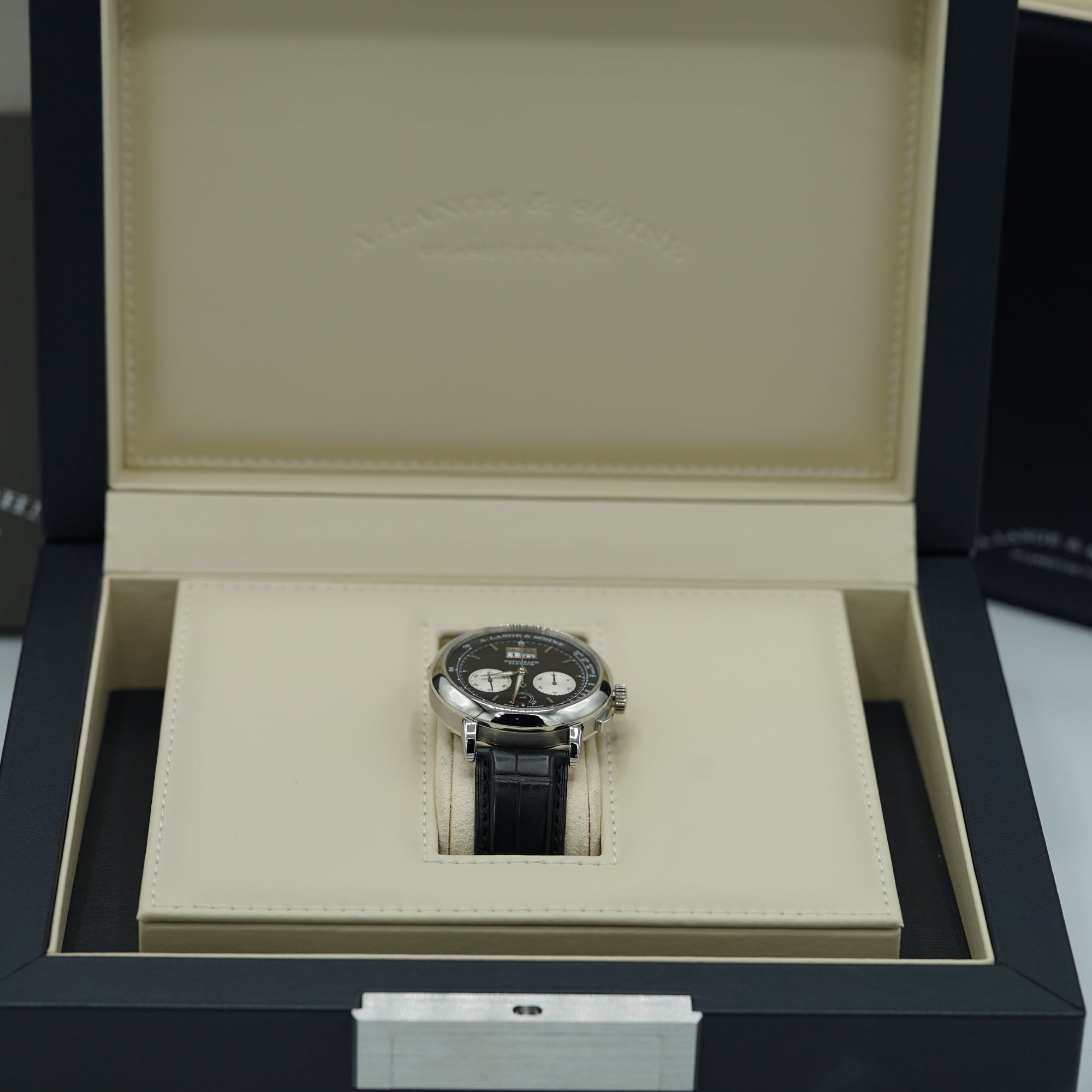 A. Lange & Sohne DATOGRAPH UP/DOWN 41 mm Black Dial Platinum   Leather Strap 405.035 / LSLS4052AD - WATCHXNYC