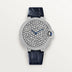 Cartier Ballon Bleu White Gold Dial Dial 18K White Gold Blue Alligator Skin Strap 37 mm HPI01515