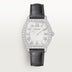 Cartier Tortue Large White Dial Platinum Grey Alligator Leather Strap HPI01830