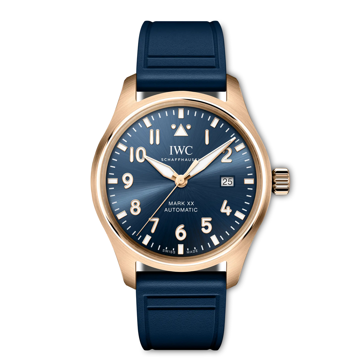 IWC Pilot's Watch Mark XX Le Petit Prince Blue Dial 18K 5N Gold Blue Rubber Strap 40 mm IW328301 - WATCHXNYC