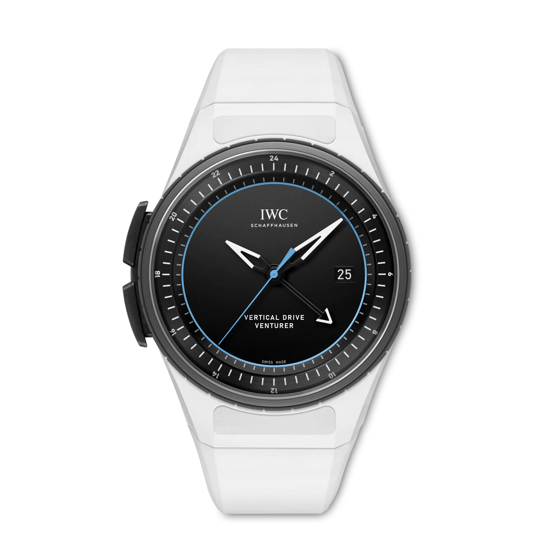 IWC Pilot's Venturer Vertical Drive Black Dial Ceramic White Rubber Strap 44.4 mm IW328601 - WATCHXNYC