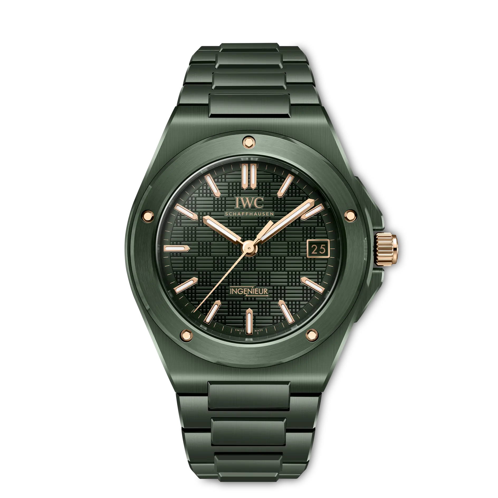 IWC Ingenieur Automatic 42 Green Dial Ceramic Bracelet 42 mm IW338902 - WATCHXNYC