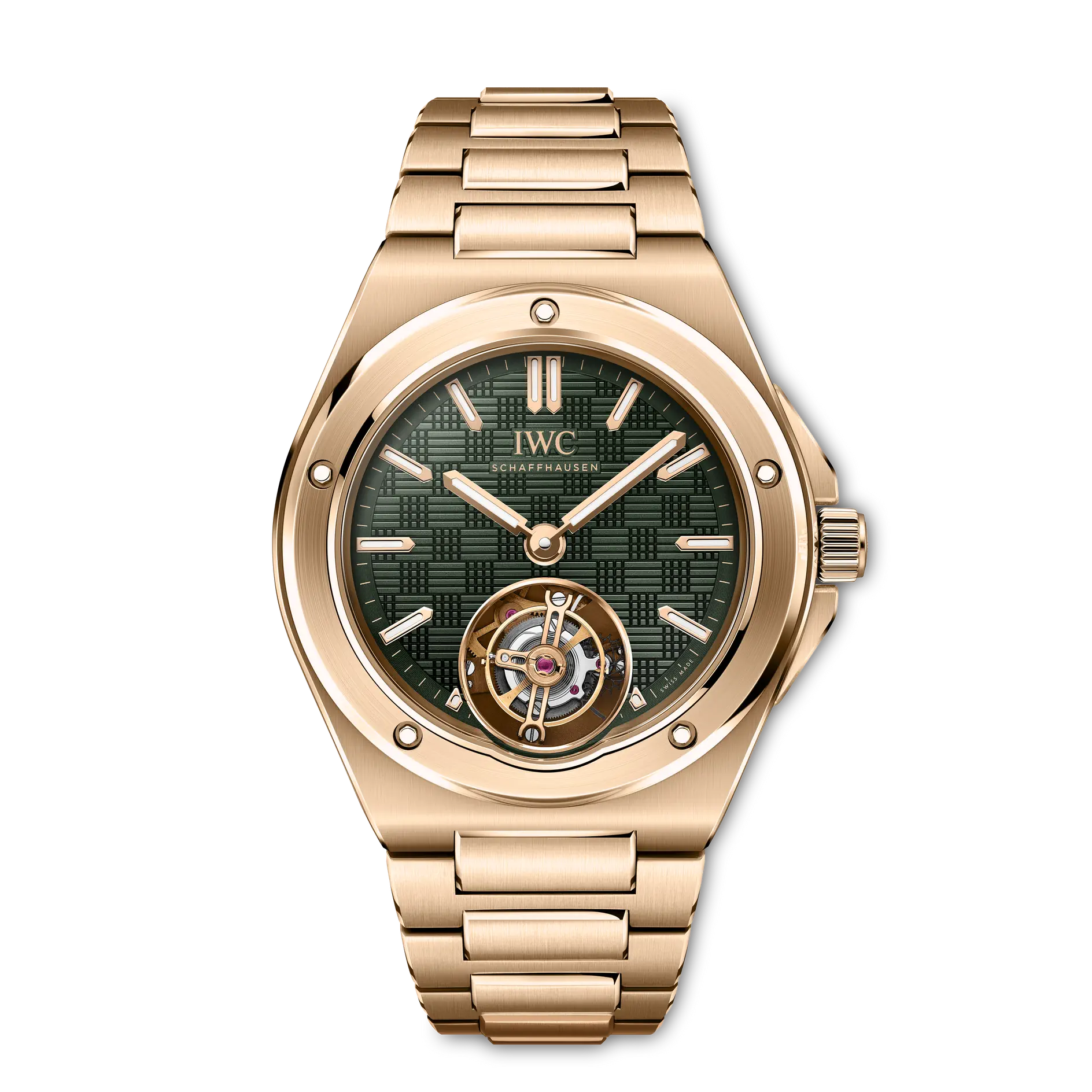 IWC Ingenieur Tourbillon 41 Green Dial 18K 5N Gold Bracelet 41.6 mm IW345901 - WATCHXNYC